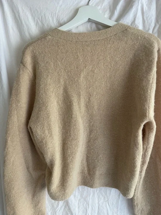 & Other Stories Alpaca Blend V-Neck Cardigan Scandi capsule wardrobe chic Size S - Picture 9 of 15